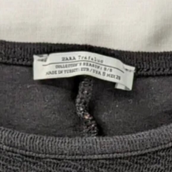 Zara Black Soft Knit Lagenlook Double Front Pocket Tunic Top Mini Dress - Picture 5 of 9